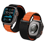 SPIGEN WBF1 dirželis APPLE WATCH 6 / 7 / 8 / 9 / 10 / SE / ULTRA 1 / 2 (44 / 45 / 46 / 49 MM) juodas/oranžinis