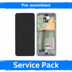 LCD ekranas suderinamas su Samsung G988 S20 Ultra su rėmeliu / Cosmic Black / (I&scaron; anksto surinktas Service Pack)