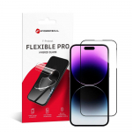 Forcell Lankstus Nano stiklas 5D skirtas iPhone 14 Pro Max juodas (Hot Bending) veikiantis pir&scaron;tų atpaudų skaitytuvas