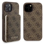 Guess 4G Metal Logo &uuml;mbris set jaoks iPhone 15 + 5000mAh MagSafe power bank - brown
