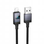 Kaabel USB A to Lightning Hoco 2,4A with display 1 m X118 must