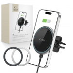 Tech-Protect A2 Car Phone Hoidja koos MagSafe 15W Induktiivne Laadija jaoks Air Vent - must