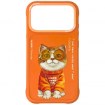 Nimmy Glasses Cool Cat &Uuml;mbris jaoks iPhone 17 Pro Max - oranž
