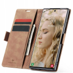 Spacecase piniginės dėklas Galaxy S22 Ultra &scaron;viesiai rudas