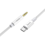 Audio adapteris Hoco (UPA19) i&scaron; USB-C į 3,5mm 1m sidabrinis