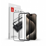 Crong Anti-Bacterial 3D Armor Glass antimikroobne 9H t&auml;isliimiga karastatud ekraanikaitseklaas seadmele iPhone 15 Pro Max koos paigaldusraamiga