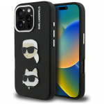 Karl Lagerfeld FW Grained Karl & Choupette Heads Pins &Uuml;mbris iPhone 16 Pro - must