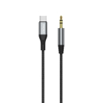 Dudao L11ProT USB-C&ndash;3,5 mm helikaabel, 1,0 m, must