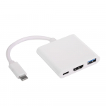 Akyga hub AK-AD-57 USB USB type C (m) / USB 3.0 A (f) / USB type C (f) / HDMI (f) 20cm