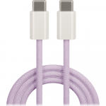 Maxlife MXUC-06 cable USB-C - USB-C 1,0 m 20W lilla nylon