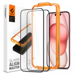 Spigen ALM Glass FC Karastatud klaas jaoks iPhone 15 Plus - must 2 pcs.