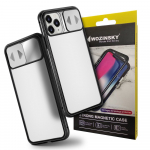 Wozinsky Magnetic Cam Slider Case Full Body Cover sisseehitatud klaasist objektiivi rotector Huawei P40 jaoks must