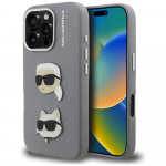 Karl Lagerfeld FW Grained Karl & Choupette Heads Pins &Uuml;mbris iPhone 16 Pro Max - hall