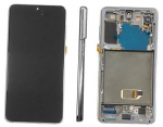 LCD-ekraan Samsung G991 S21 5G puuteekraani ja raamiga, fantoomvalge, originaal (kokkupandud hoolduskomplekt)