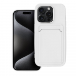 &Uuml;mbris jaoks iPhone 15 PRO Card &Uuml;mbris valge