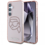 Karl Lagerfeld Rhinestones K. Head Logo Samsung Galaxy S25 &Uuml;mbris roosa