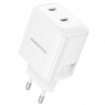 Borofone Wall Laadija BN31 Cargador GaN - 2xType C - QC 3.0 PD 45W valge