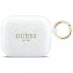 Guess Silikoon Glitter Ring &Uuml;mbris for AirPods Pro 3 - valge