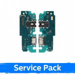 Charging Port &Uuml;hildub Samsung A047 A04s koos Flex / Plata (Service Pack)