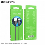 USB Kaabel Borofone "BX87" Must "Type-C" 100cm