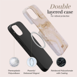 MIO Gold Marble Magsafe &uuml;mbris iPhone 15 Pro