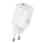 USAMS Tinklo įkroviklis CC251 30W GaN USB-C Fast Charging HC Series baltas CC251TC02