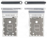 SIM kortelės laikiklis Samsung S901/S906 S22/S22 Plus Dual White originalus (service pack)