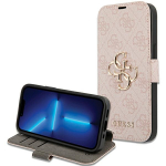 Guess 4G Metal Logo &uuml;mbris iPhone 15 / 14 / 13 - roosa