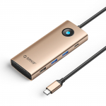 Orico PW11 8-&uuml;hes USB-C dokkimisjaam 2x USB-A 3.0 1x USB-A 2.0 1x USB-C 3.0 1x USB-C PD 100W 1x HDMI 4K 60Hz 1x VGA 1080P 60Hz 1x RJ45 Gigabit Ethernet - roosa kuld