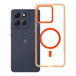 &Uuml;mbris Motorola G86 Frame Clear Hybrid Mag Cover &uuml;hilduv MagSafe-ga hermes oranž