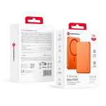 Forcell F-Energy Slim F5K9 akupank, MagSafe'iga &uuml;hilduv, 5000 mAh, 15 W, QC 4.0, PD 3.0, oranž