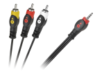 4-pooluseline 3,5 mm jack&ndash;3 RCA kaabel, 1,5 m