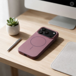 Case for iPhone 18 Pro / 17 Pro Forcell F-Protect Chromatic Premium compatible with MagSafe dark cherry