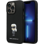 Karl Lagerfeld KLHCP14LSMHKNPK &uuml;mbris jaoks iPhone 14 Pro - must Silicone Ikonik Metal Pin
