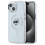 Karl Lagerfeld IML Metal Choupette Head MagSafe iPhone 15 &Uuml;mbris - valge