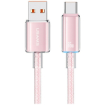 USAMS laidas Cloud Series US-SJ658 6A USB-A į USB-C 1,2m rožinis