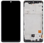 Ekranas Samsung A415 A41 2020 su lietimui jautriu stikliuku ir rėmeliu Black (TFT version) HQ