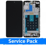 Ekranas skirtas Samsung M556 M55 5G juodas su rėmeliu (Service Pack)