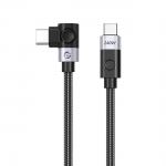 Orico CW240 nurga USB-C&ndash;USB-C PD, 240 W, 20 Gbps kaabel, 0,5 m &ndash; must