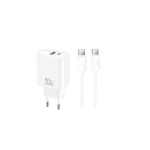 XO seinalaadija CE42 PD 30W 1x USB-C 1x USB, valge + USB-C - USB-C-kaabel