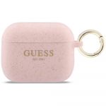 Guess Silikoon Glitter Ring &Uuml;mbris for AirPods Pro 3 - roosa