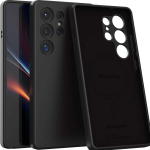 Spacecase Silikoninis Mag dėklas Galaxy S25 Ultra juodas