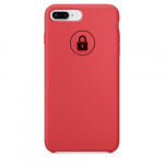 Dėklas "Silicone Case" skirtas iPhone 7 Plus (8 Plus) / Raspberry / su įpakavimu