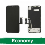 Ekranas skirtas iPhone XR juodas (INCELL su metaline skarda / Economy)