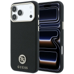 Guess Grained Round Strass Logo &uuml;mbris seadmele iPhone 18 Pro / 17 Pro, MagSafe-&uuml;hilduv &ndash; must