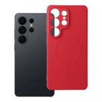 Silikoninis Magnetinis dėklas telefonui, suderinamas su MagSafe, skirtas SAMSUNG S26 Ultra, raudonas