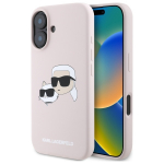 Karl Lagerfeld Silicone Nauble Heads Print MagSafe &Uuml;mbris jaoks iPhone 16 - Roosa