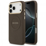 GUESS &uuml;mbris jaoks IPHONE 17 Pro Max compatible with MagSafe GUHMP17XPSAMSECW (PU W/ Peony Hot Stamp) brown