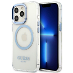 Guess GUHMP13LHTRMB iPhone 13 Pro / 13 6,1" mėlynas/mėlynas hard dėklas Metal Outline Magsafe