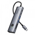 Adapteris Essager "Instant 7 in 1" pilkas (In: Type-C)